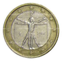 Монета 1 евро 2007 года Италия