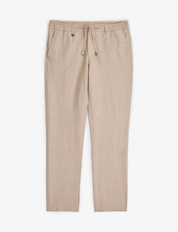 A__k Kahverengi Slim Fit Keten Kar___ml_ Pantolon