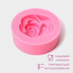 Молд для заливки Доляна «Розан», силикон, 4.7×4.7×1.9 см, розовый