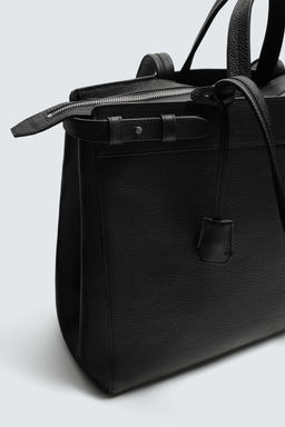 BOLSO SHOPPER PIEL / Negro - Zara фото 5