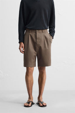 RELAXED FIT PLEATED BERMUDA SHORTS - Zara фото 2