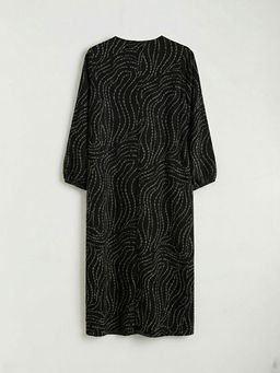 Bisiklet Yaka Desenli Elbise