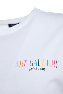 TRENDYOLMILLA Beyaz %100 Pamuk On ve Arka Bask?l? Boyfriend Fit Bisiklet Yaka Orme T-Shirt TWOSS23TS00057  фото 11