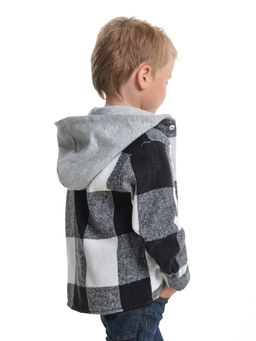 Рубашка с капюшоном комфорт и стиль UD 7988 клетка черная - Mini maxi фото 3