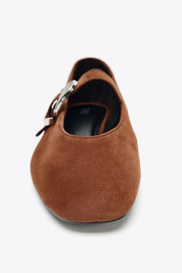 BUCKLE SUEDE BALLERINA SHOES - Zara фото 3