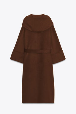 LONG BELTED COAT WITH WOOL ZW COLLECTION LIMITED EDITION - Zara фото 7