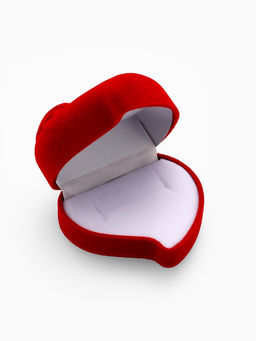 Футляр под кольцо, серьги Сердце, роза, бархатный, 6?6 см, красный