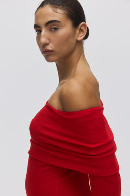 Vestido off-the-shoulder - H&m фото 8
