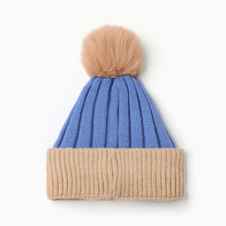 Шапка детская MINAKU, размер 48-50, синяя, бежевая