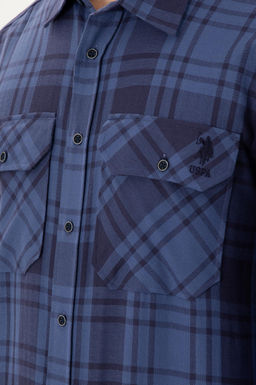 Мужская рубашка с длинным рукавом цвета индиго - U.s. polo assn фото 7