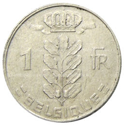 1 франк 1971 года Бельгия  Надпись на французском (BELGIQUE)