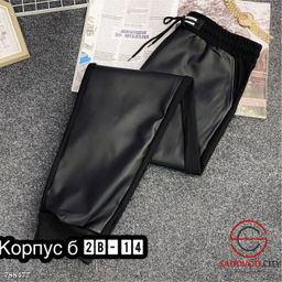 Женские кожаные брюки на кулиске - Bruno фото 2
