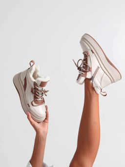 Ботинки 229.windybe. бежевый коричневый/Байка