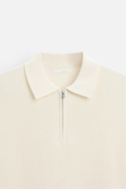 PEARL KNIT POLO SHIRT WITH ZIP - Zara фото 16