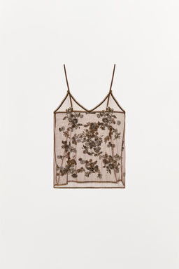 BEADED METALLIC THREAD TOP - Zara фото 5