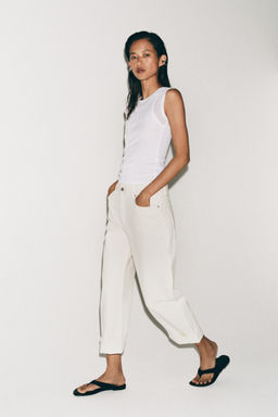 JEANS ZW COLLECTION BAGGY TIRO BAJO / Crudo - Zara фото 2