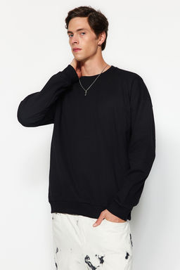 TRENDYOL MAN Lacivert Oversize/Genis Kesim S?rt Bask?l? Ici Polar/S?cak Tutan Pamuk Sweatshirt TMNAW22SW0796 - Trendyolmilla фото 16