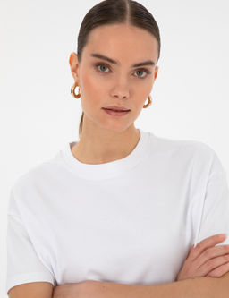 Beyaz Oversize Basic Ti__rt - Pierre cardin фото 9