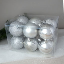 Елочные шары 12 штук 6 см / HX-13/1 /уп 60/ серебро - Галеонтрейд фото 3