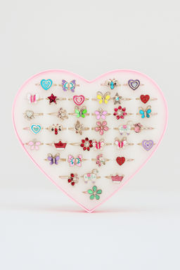 Кольцо "Стразы, принт", люкс, 36шт в уп.