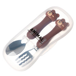 Набор детских столовых приборов в футляре Медвежата, вилка, ложка - Simaland фото 6