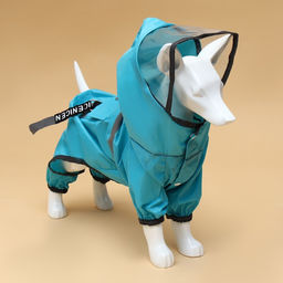 Комбинезон для собак, демисезонный с козырьком, размер 3ХL (ДС 50, Ог 67, ОШ 51 см), голубой 93812 - Simaland фото 18