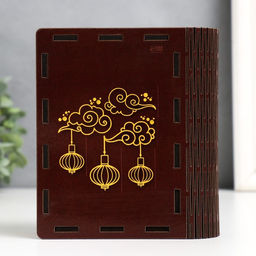 Деревянная шкатулка-книга «Пламя» 14×12×5 см