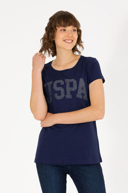 U. S. Polo Assn Женская базовая футболка темно-синего цвета с круглым вырезом - U.s. polo assn фото 15