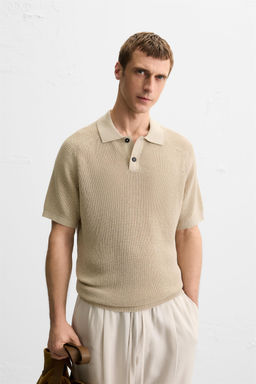 TEXTURED KNIT POLO SHIRT - Zara фото 2