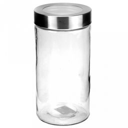 Банка стеклянная с винтовой крышкой "Космос" 1,65л, д11см h22см, комбинированная крышка, д/горла-9,5см, д/основания-10см (Китай)