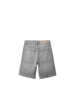 BERMUDA DENIM RELAXED BAGGY / Gris - Zara фото 7