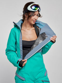 Горнолыжный комбинезон женский зимний зеленого цвета 2323Z - Mtforce фото 18