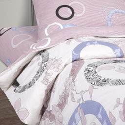 Постельное белье Мелодия с простынью на резинке (поплин DE LUXE) Евро/Пододеяльник: 1 шт. - 215*200; Простыня на резинке: 1 шт. - 200*180*25; Наволочка: 2 шт. - 70*70; DE LUXE с простынью на резинке