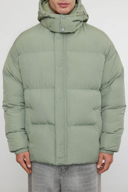 TRENDYOL MAN Erkek Ac?k Mavi Oversize Fit Kapusonlu Taslan K?sl?k Sisme Mont TMNAW25MO00005 - Trendyolmilla фото 4