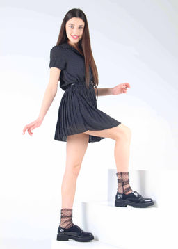 Туфли полуботинки 100.10182bl. Черный наплак