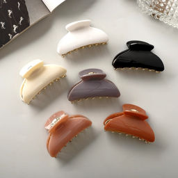 Цена за 6 шт. Крабик для волос «София», классика, 7 см, МИКС