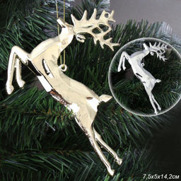 Новогоднее украшение Олень 15*1*12.5 см / LF-7595G/S /уп 720/ (Золото)