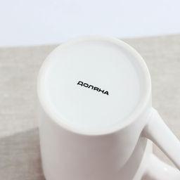 Кружка фарфоровая Доляна Понедельник, 380 мл, цвет белый  фото 2