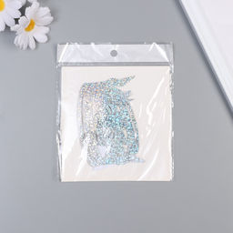 Наклейка бумага, пластик «Тиара», голография серебро, набор 12 шт. 3 размера