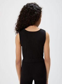 20240140001, Майка-топ детский для девочек Imanpa_top черный - Acoola фото 3