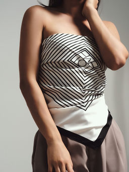 Платок женский MINAKU «Диагональ», молочный, размер 70×70 см