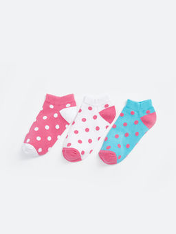 Puantiyeli K?z ?ocuk Patik ?orap 3l?