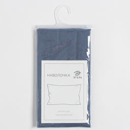 Наволочка Этель 50х70, цвет синий, 100% хлопок, бязь 125г/м2  фото 3