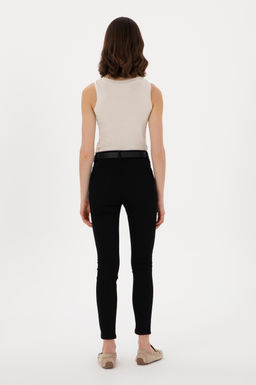Kad_n Siyah Toothpick Fit Kanvas Pantolon