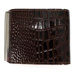 Зажим для купюр Premier-Z-28 натуральная кожа коричневый темный крокодил мелкий (112) 198888  фото 2