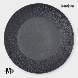 Набор тарелок фарфоровых десертных Magistro Lofty, 6 предметов: d=20 см, цвет чёрный