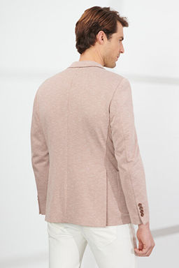 Slim Fit Dar Kesim Mono Yaka Desenli Kiremit Ceket 4A0423200020KMT