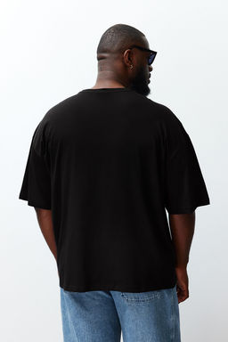 TRENDYOL MAN Buyuk Beden Siyah Oversize/Genis Kesim %100 Pamuklu T-Shirt TMNSS25BF00005 - Trendyolmilla фото 2