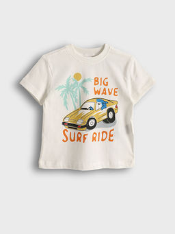 Bisiklet Yaka Bask?l? Erkek ?ocuk Ti??rt 2li