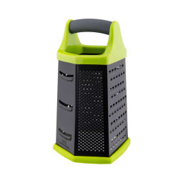 9799 GIPFEL Терка HERCULES шестисторонняя 22,5x13,5x12 см с ручкой Soft-touch, с лезвиями с антиприлипающим покрытием, с противоскользящим основанием. Цвет: зеленый/черный. Материал: пластик, нерж.  фото 3